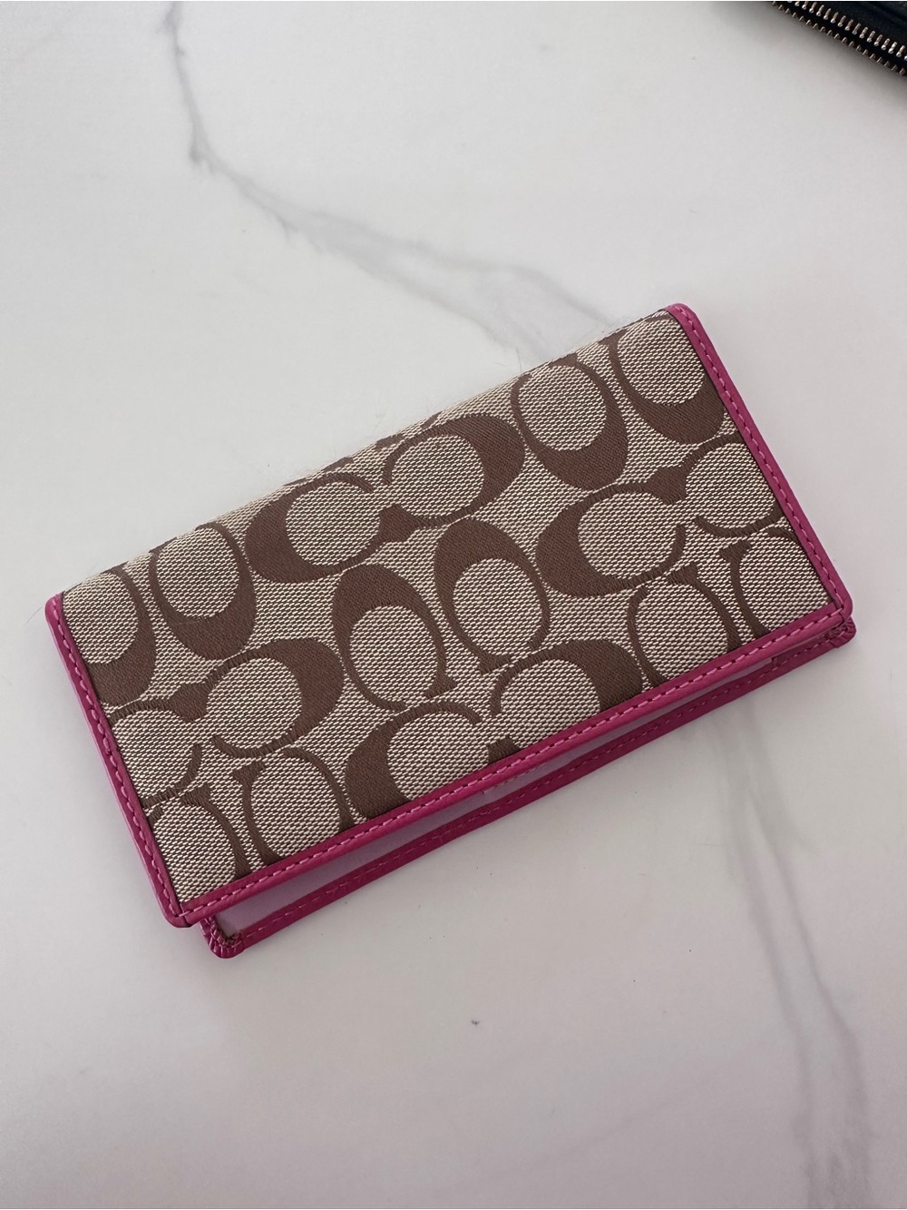 Coach Signature Canvas Checkbook holder